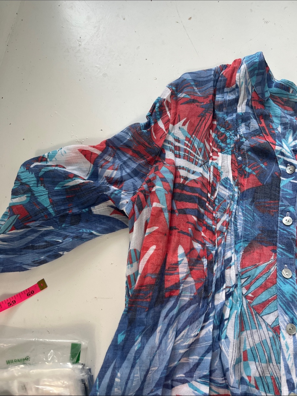 Ruby Rd XL 3/4 Sleeve Multicolor Floral Button Up Blouse - Picture 2 of 5